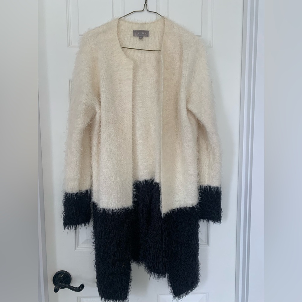Laura brand shaggy knit open front cardigan